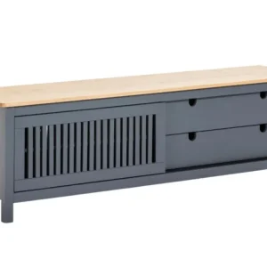 Antracitově šedý borovicový TV stolek Marckeric Bruna 158 x 40 cm Časově Omezené