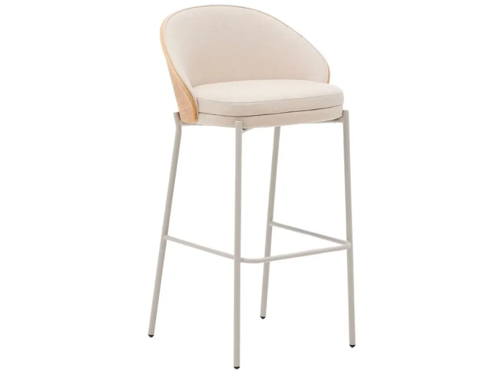 Béžová čalouněná barová židle Kave Home Eamy 77 cm Must-Have