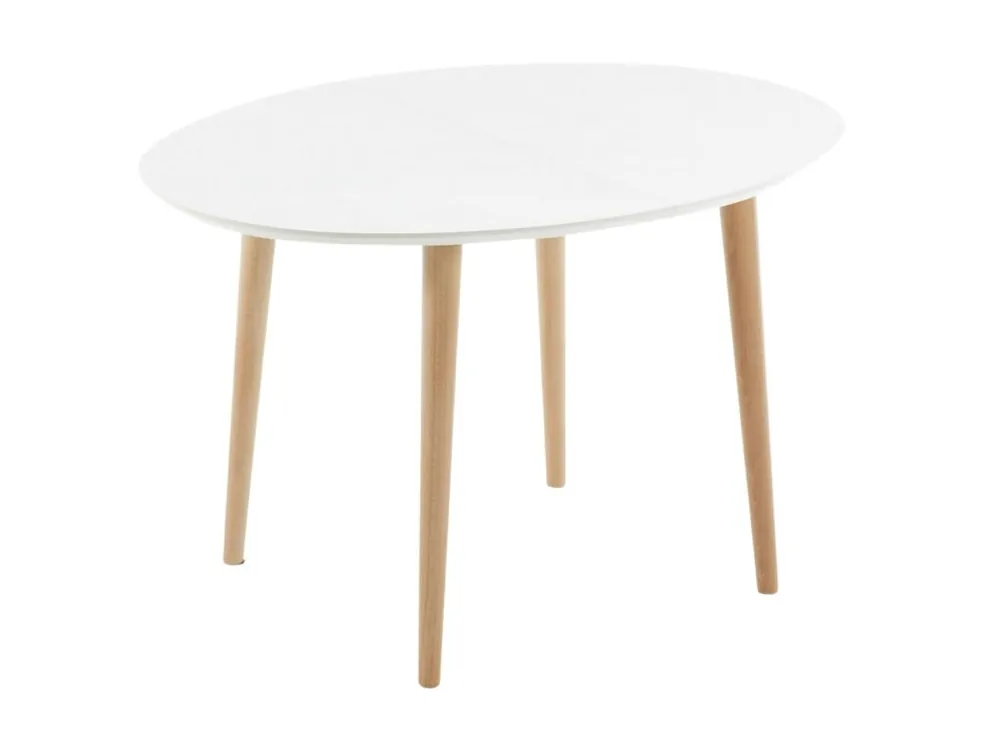 Značkový Bílý lakovaný rozkládací jídelní stůl Kave Home Oqui 120/200 x 90 cm