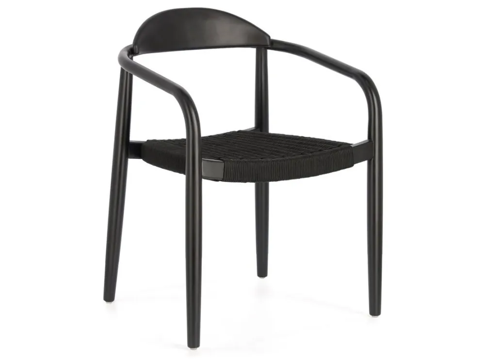 Černá dřevěná jídelní židle Kave Home Nina s černým výpletem Super Cena