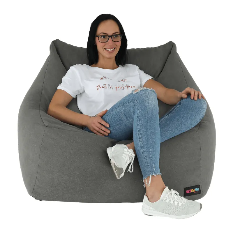 Sedací vak, šedá látka, URASON Kup Teď