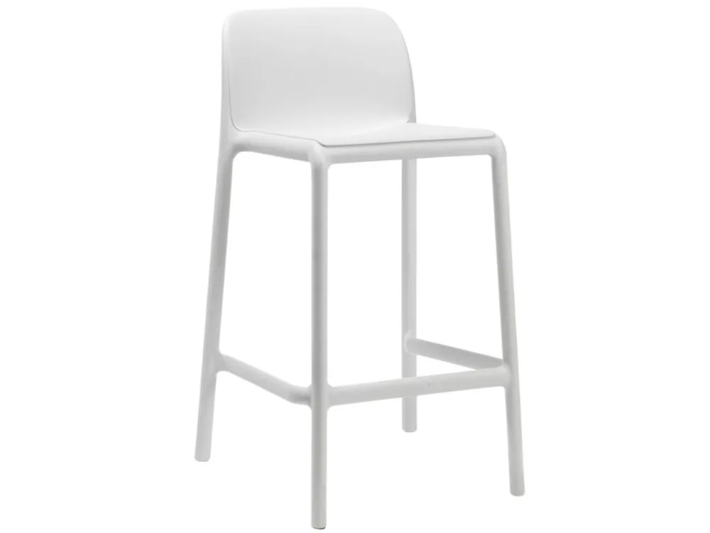 Nejlepší Volba Bílá plastová barová židle Faro Mini 65 cm