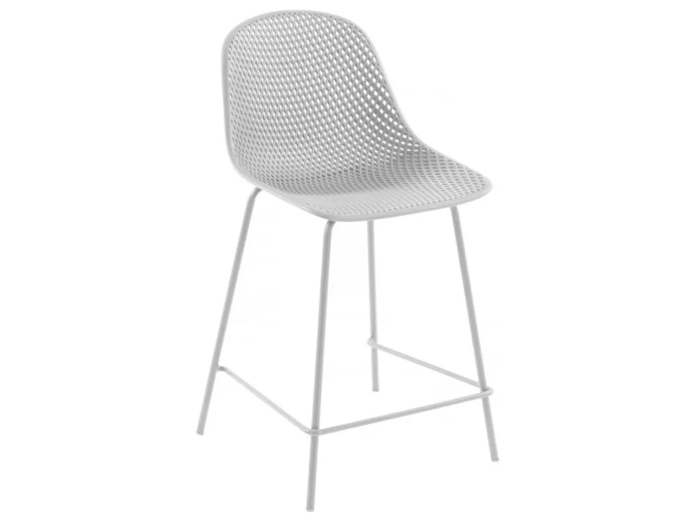 Bílá plastová barová židle Quinby 65 cm Doprava Zdarma
