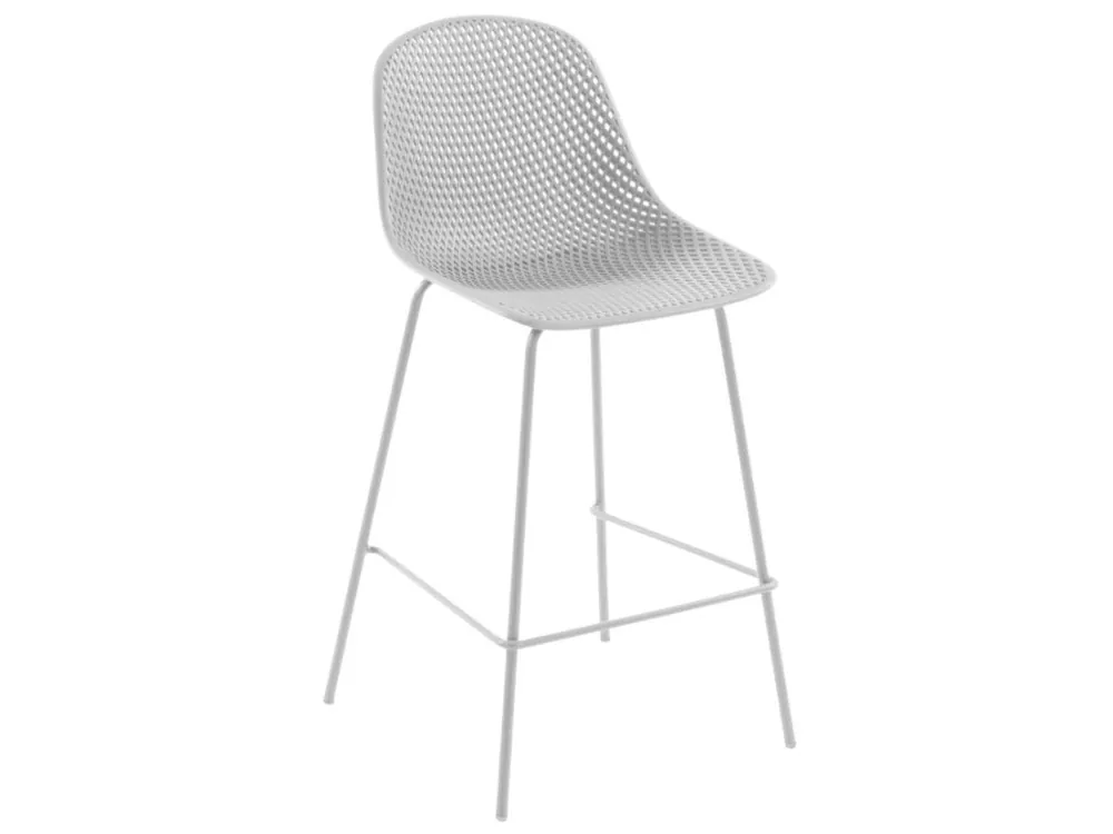 Přímo Od Výrobce Bílá plastová barová židle Quinby 75 cm