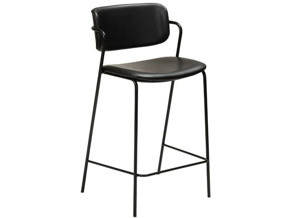 Černá koženková barová židle DAN-FORM Zed 67 cm Akční Nabídka