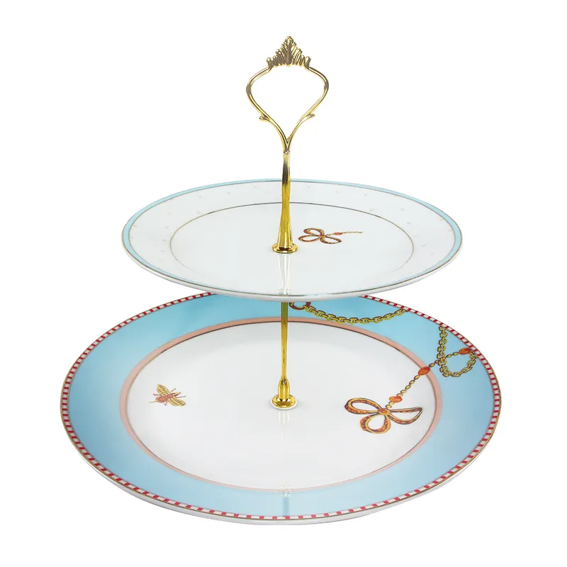 TEMPO-KONDELA SPRING, dvoupatrový etažér, porcelán, vícebarevný Odeslání Ihned