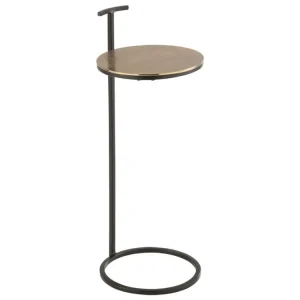 Vrácení Zdarma Černo-zlatý kovový odkládací stolek J-line Tinoli 25 cm