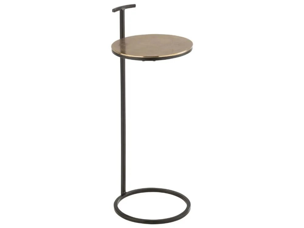 Vrácení Zdarma Černo-zlatý kovový odkládací stolek J-line Tinoli 25 cm