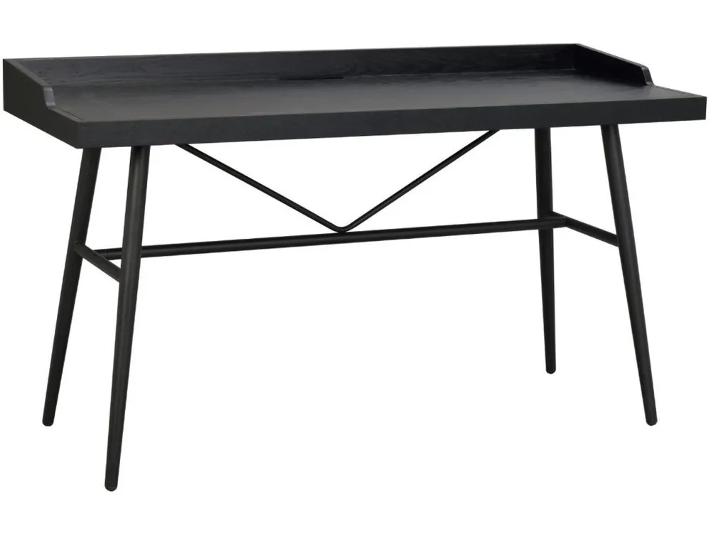 Černý jasanový pracovní stůl ROWICO SPRINGDALE 140 x 55 cm Vysoce Kvalitní