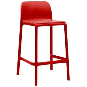 Červená plastová barová židle Faro Mini 65 cm Doprava Zdarma