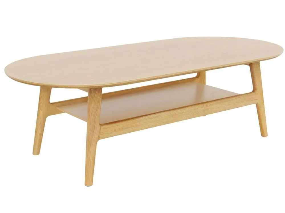 Dubový konferenční stolek Woodman Curved 130 x 60 cm Doprava Zdarma