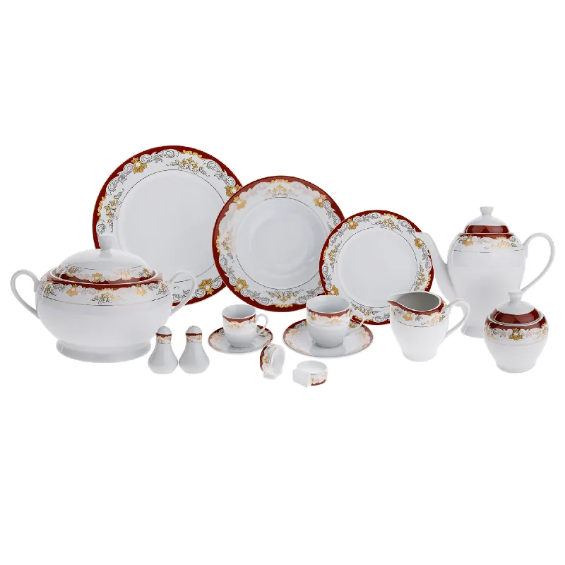 Víkendová Akce TEMPO-KONDELA GARIDA TYP 2, jídelní sada, set 57 ks, porcelán