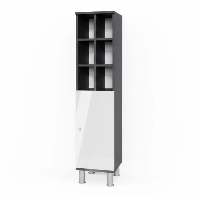 Aktuální Střední skříňka Fynn Bílá vysoký lesk 30 x 130.6 cm velké dveře Vicco