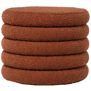 Terakotově červený bouclé taburet Somcasa Harry 40 cm Super Cena
