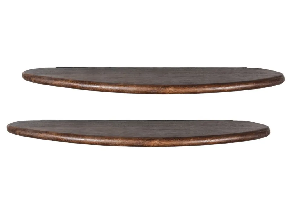 Set dvou nástěnných ořechových polic Ivy 50 cm Aktuální