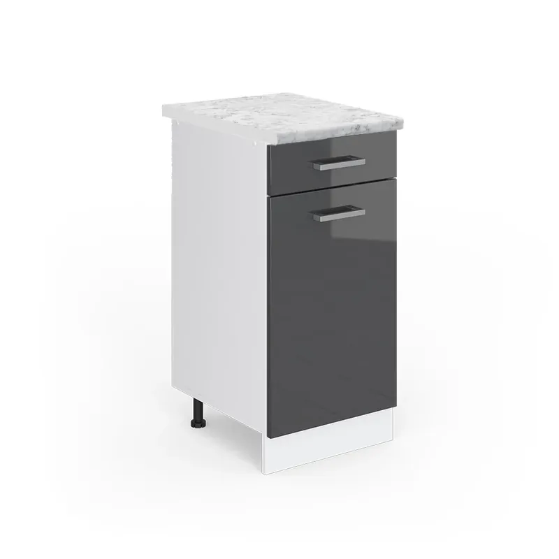 Spodní skříňka kuchyňské linky R-Line Antracitový vysoký lesk 40 cm s pracovní deskou Vicco Sezónní Sleva