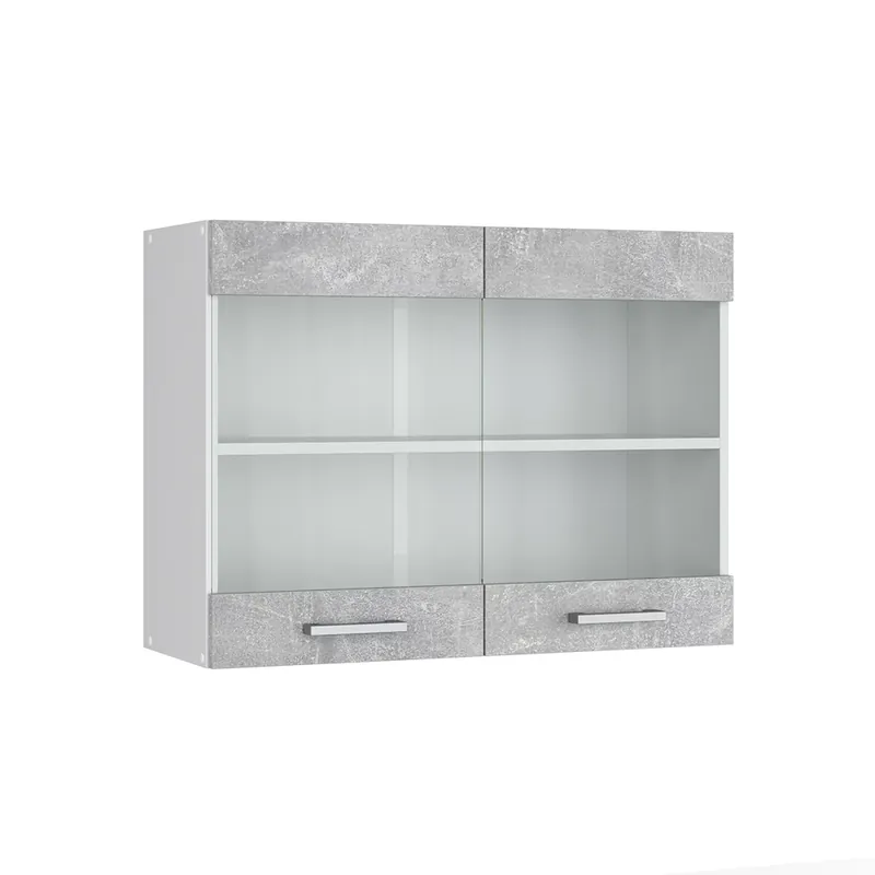 Speciální Cena Skleněná kuchyňská skříňka R-Line Beton 80 cm Vicco