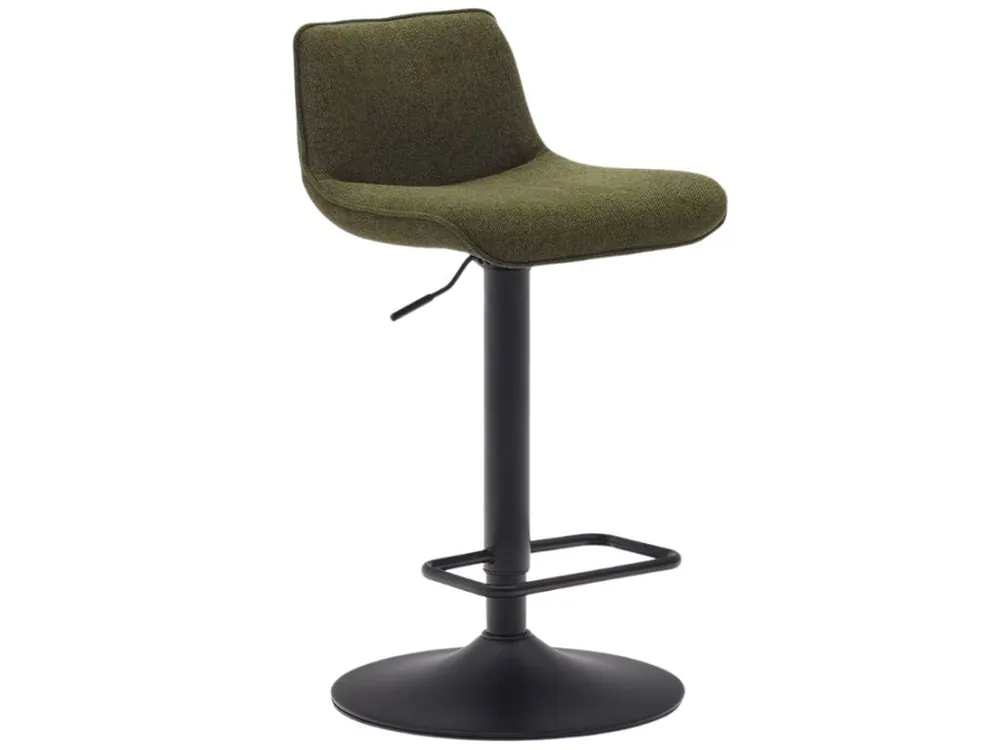 Tmavě zelená čalouněná barová židle Kave Home Zenda 64-86 cm Akce