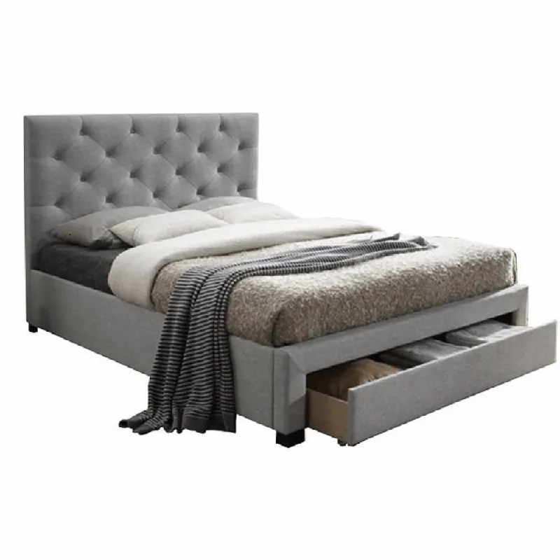 Nová Kolekce Moderní postel s úložným prostorem, šedá látka, 160x200, SantoIa