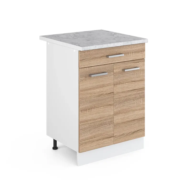 Spodní skříňka kuchyňské linky R-Line Sonoma 60 cm se zásuvkou a pracovní deskou Vicco Poslední Šance