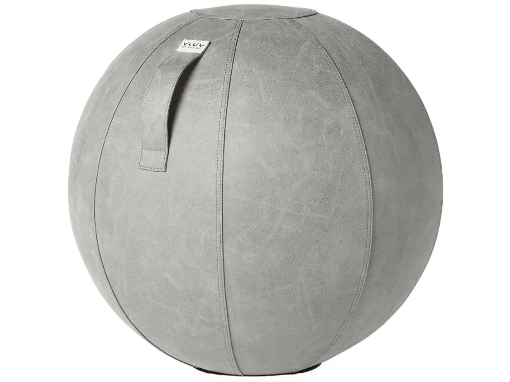Betonově šedý koženkový sedací / gymnastický míč VLUV BOL VEGA Ø 65 cm Expresní Doručení