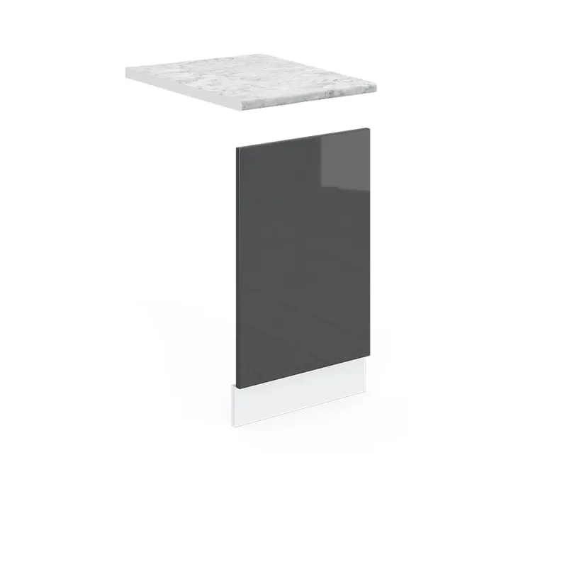Must-Have Přední panel R-Line Antracitový vysoký lesk 45 cm s pracovní deskou Vicco
