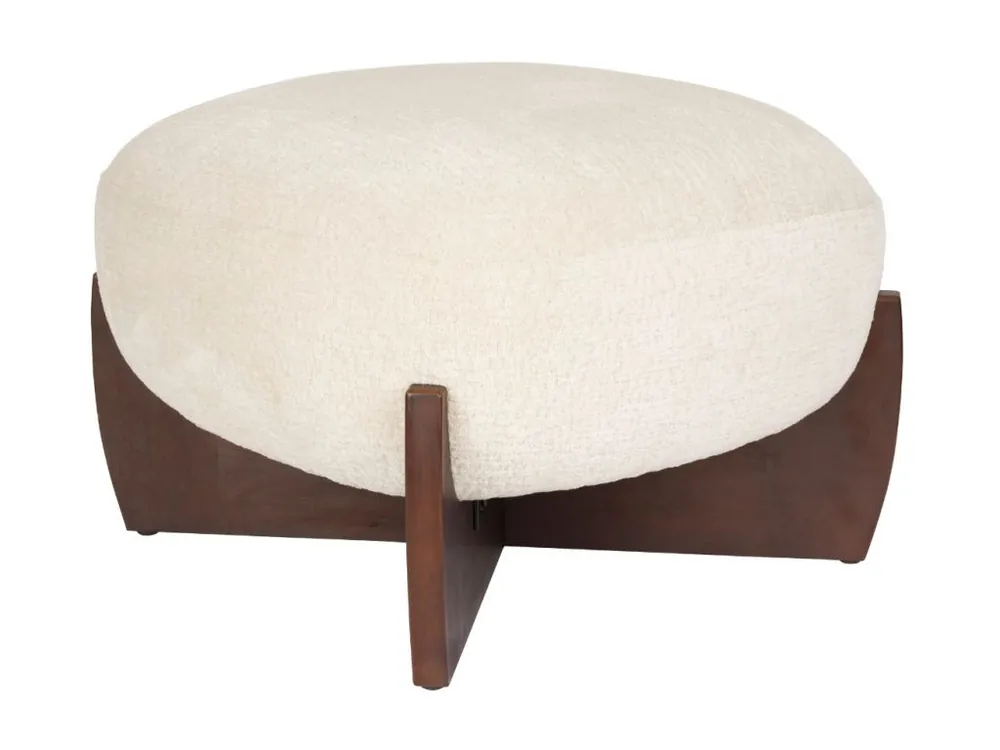 Zlevněný Béžová bouclé podnožka DUTCHBONE EMILIUS 55 cm