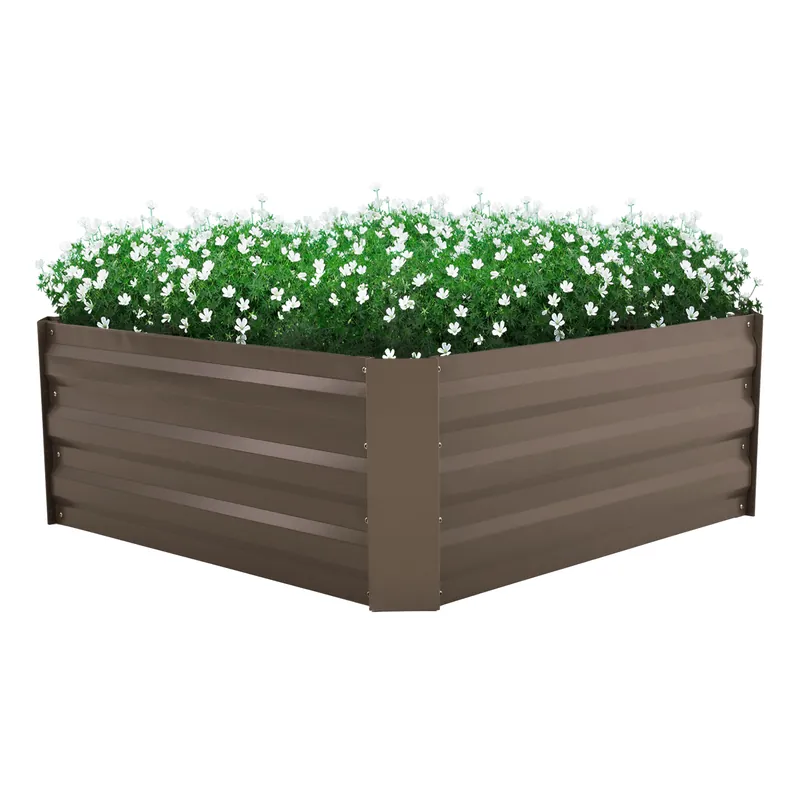 Vyvýšený záhon, světle šedý, ocel, NONKY TYP 3 Omezená Nabídka