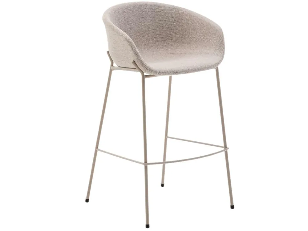 Béžová čalouněná barová židle Kave Home Yvette 75 cm Pouze Dnes