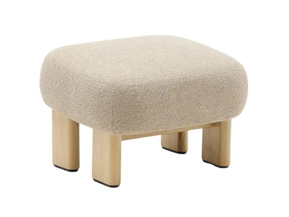 Béžová čalouněná podnožka Kave Home Nema 66,5 x 56,5 cm Vrácení Zdarma