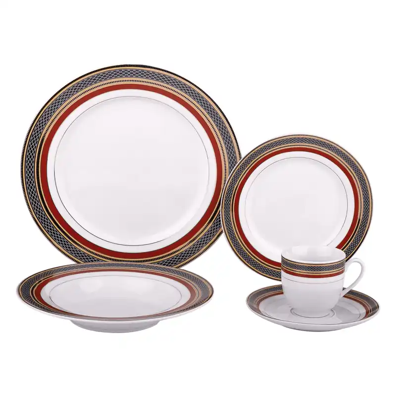 TEMPO-KONDELA DONATELLA GOLD, jídelní souprava, set 20 ks, porcelán Nejlepší Volba