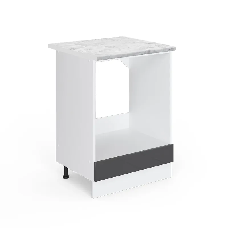 Skříňka na vestavěnou troubu R-Line Antracitový vysoký lesk 60 cm s pracovní deskou Vicco Originální