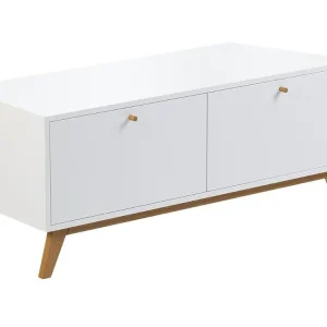 Ihned K Objednání Bílá komoda Thia s dubovou podnoží 120 x 45 cm