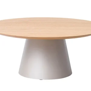 Nízká Cena Dubový konferenční stolek Marco Barotti 90 cm s matnou stříbrnou podnoží