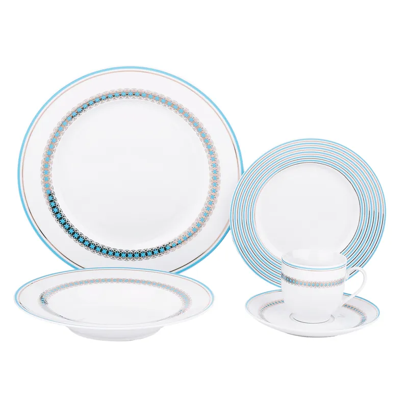 TEMPO-KONDELA DONATELLA BABY BLUE, jídelní souprava, set 20 ks, porcelán Tovární Cena