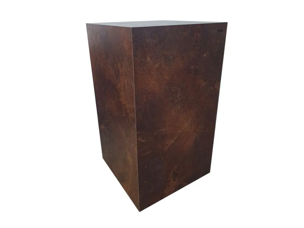Tmavě hnědý dřevěný odkládací stolek Ruggine by Marco Barotti 60 cm Sleva