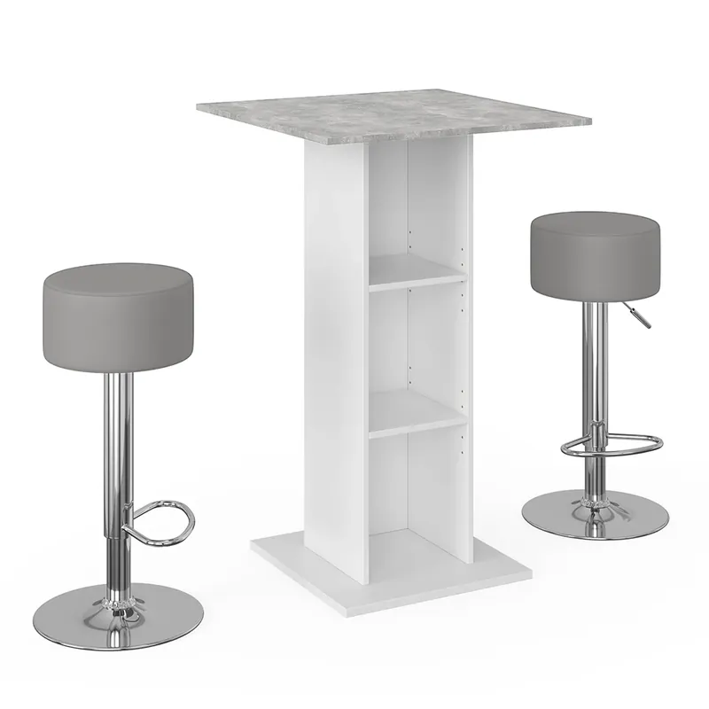 Horká Nabídka Stojací barový stůl se židlemi Rodeo Beton 70 x 70 cm se 2 barovými stoličkami Vicco