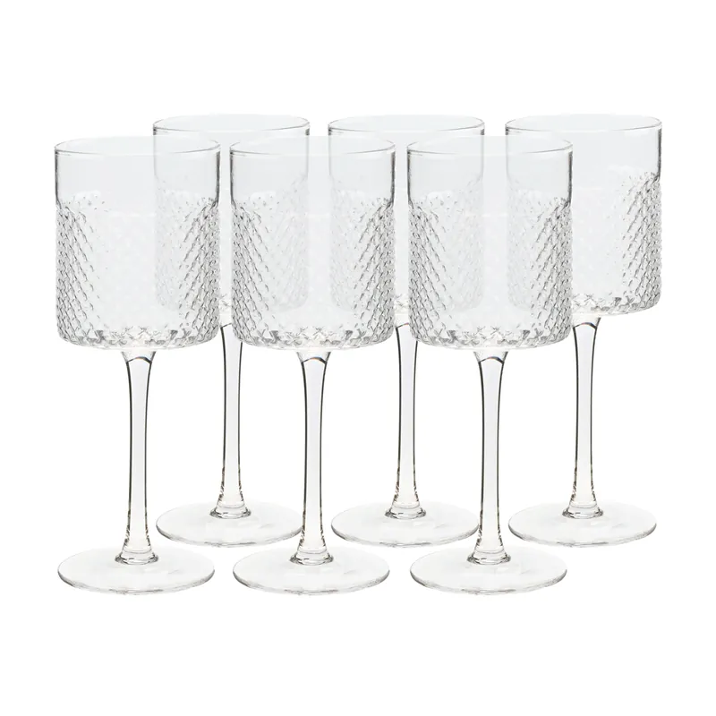 Vrácení Zdarma Sklenice na víno, set 6 ks, 410 ml, čirá, AVEIRO TYP 2