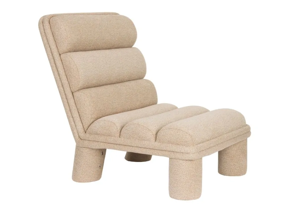 Béžové bouclé lounge křeslo DUTCHBONE FERN Levný