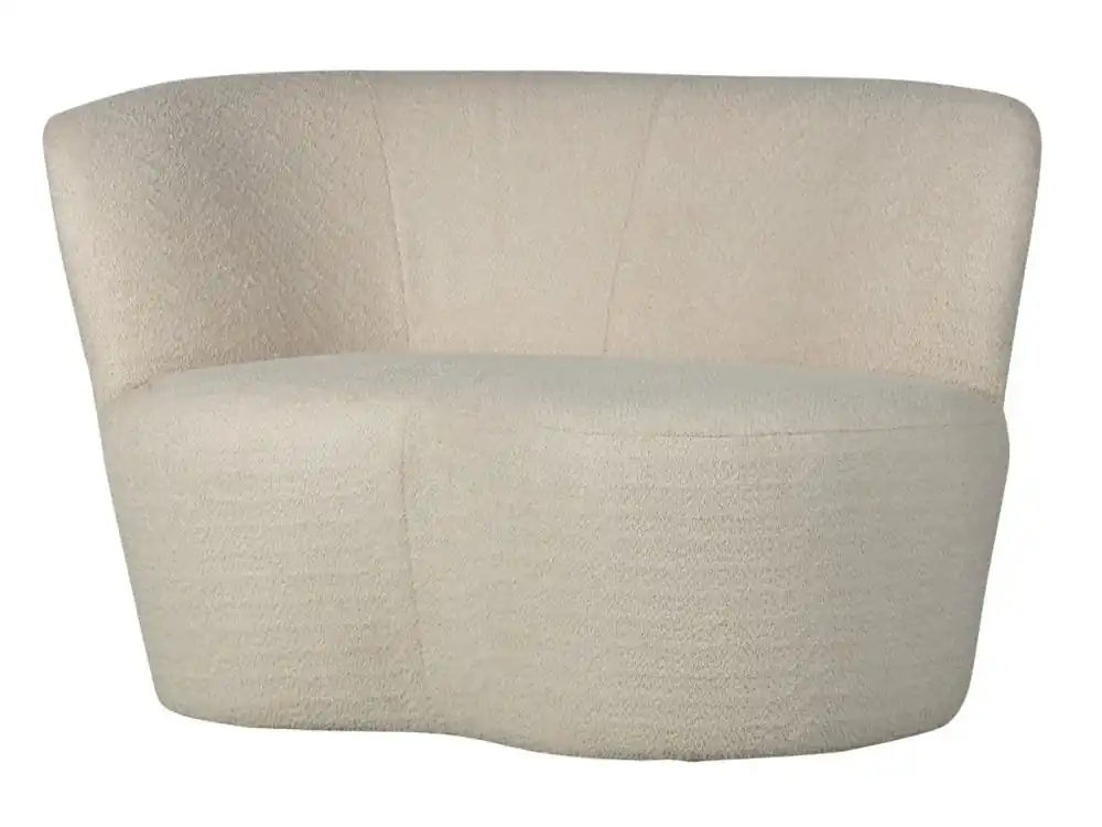 Bílá bouclé lenoška Stone 112 cm, levá Cenová Bomba