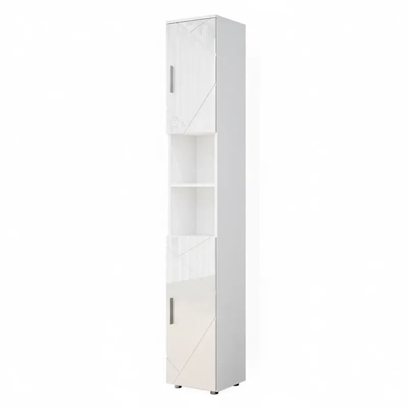 Cenově Výhodný Koupelnová skříňka Irma Bílá vysoký lesk 30 x 192 cm Vicco