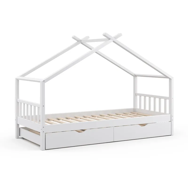 Nízká Cena Domečková postel Design Bílá 90x200 cm s lůžkem pro hosty Vitalispa