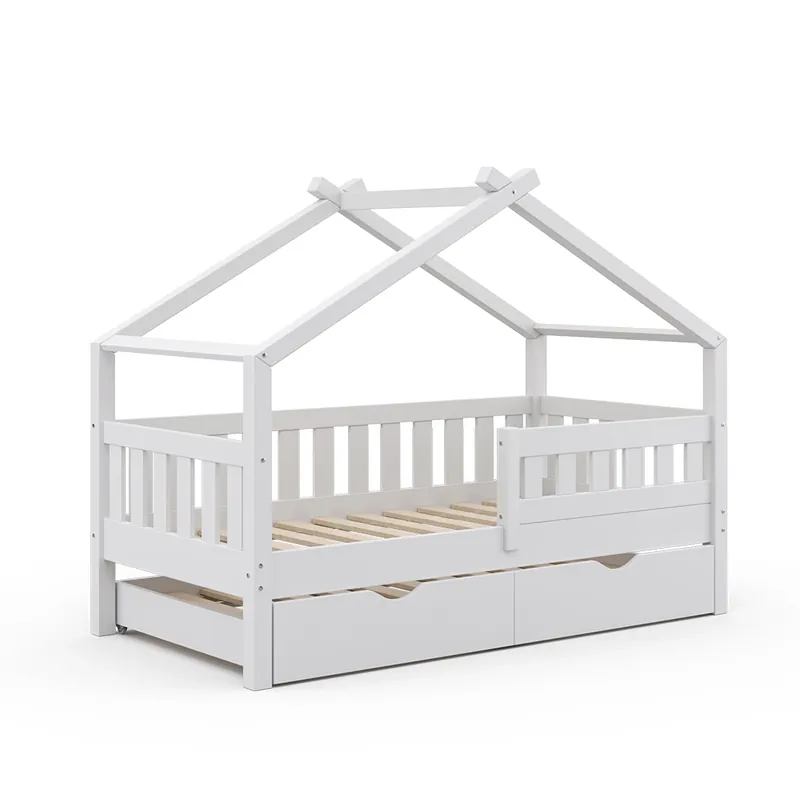 Originální Domečková postel Design Bílá 80x160 cm s lůžkem pro hosty Vitalispa