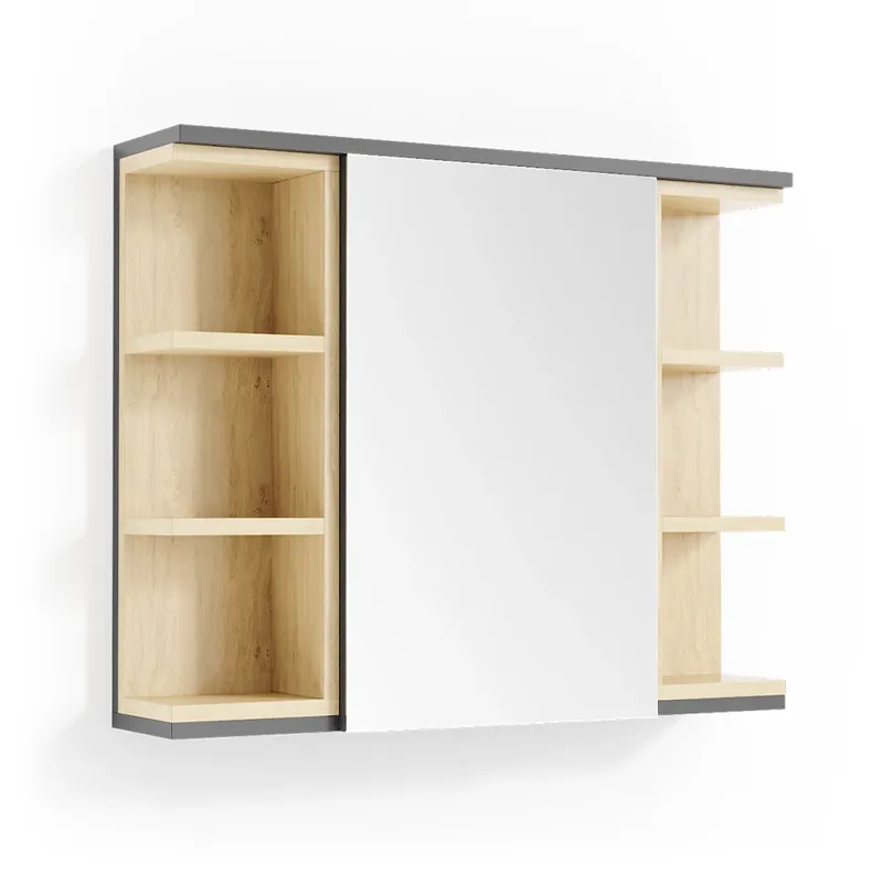 Koupelnová zrcadlová skříňka Aquis Antracit 79.6 x 64 cm Vicco Omezená Nabídka