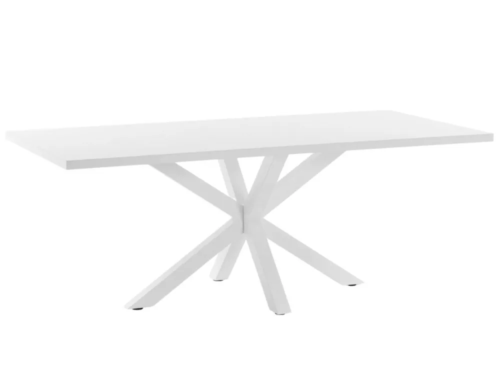 Bílý jídelní stůl Kave Home Argo 200 x 100 cm s bílou kovovou podnoží Sleva