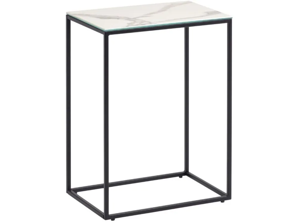 Bílý keramický odkládací stolek Kave Home Rewena 45 x 30 cm Tovární Cena