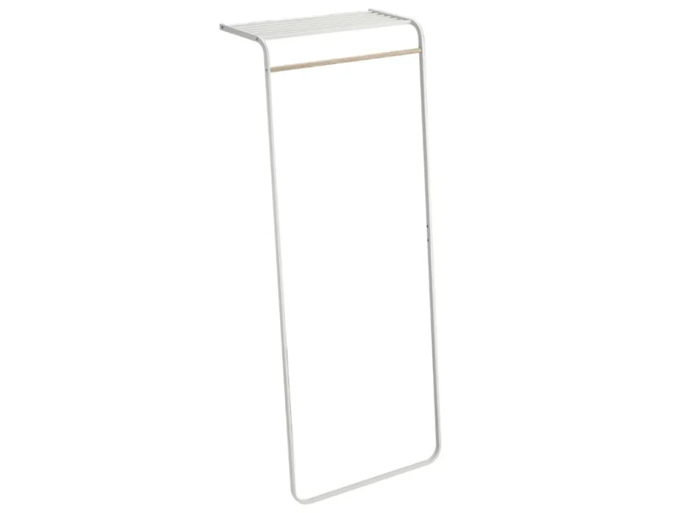 Bílý kovový stojací věšák s policí Yamazaki Tower 160 cm Cenová Bomba