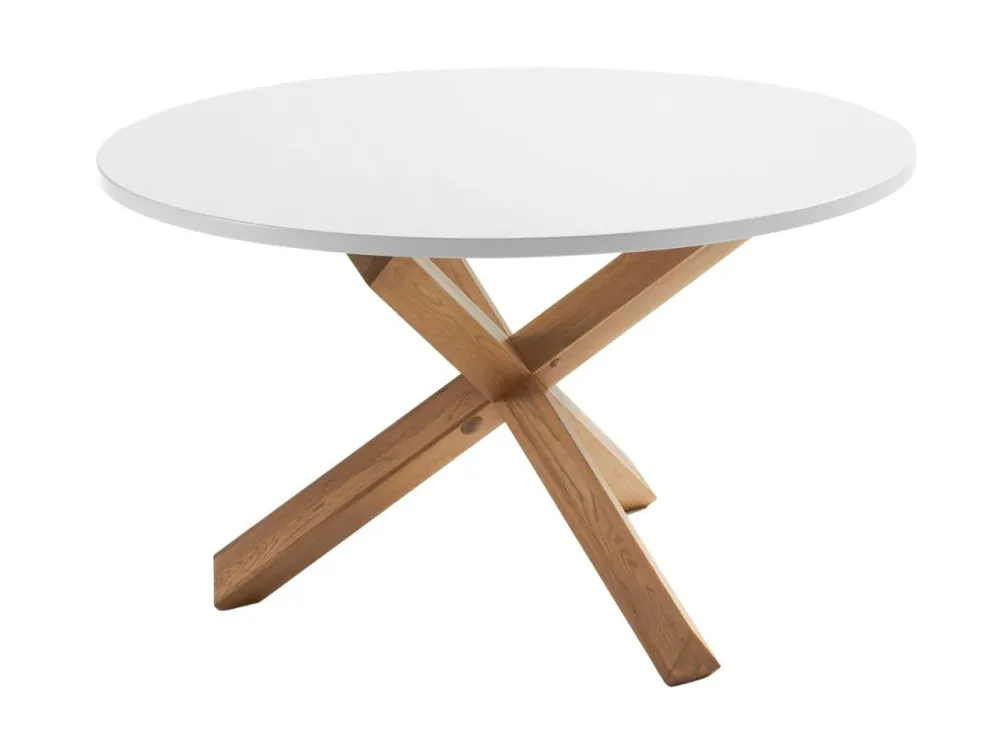 Bílý lakovaný kulatý jídelní stůl Kave Home Lotus 120 cm Speciální Cena