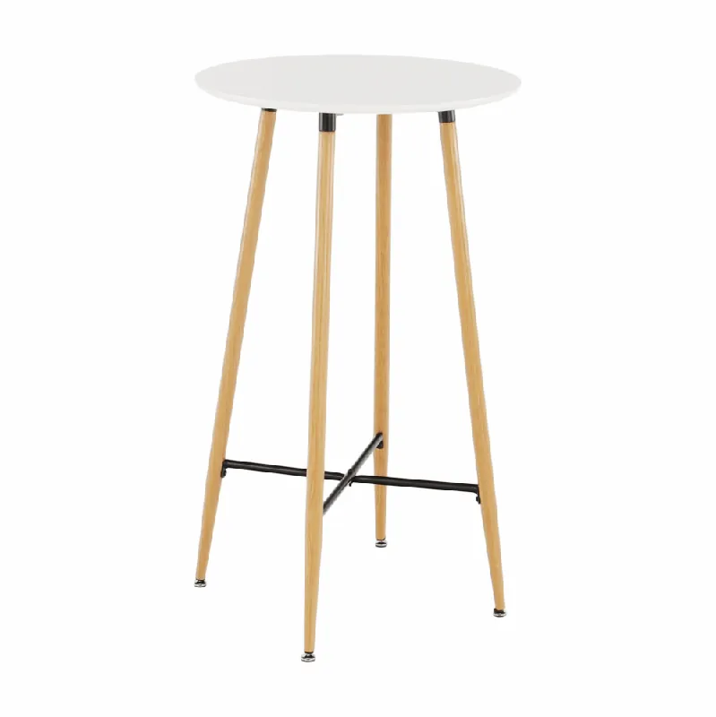 Barový stůl, bílá/dub, průměr 60 cm, IMAM Cenová Bomba