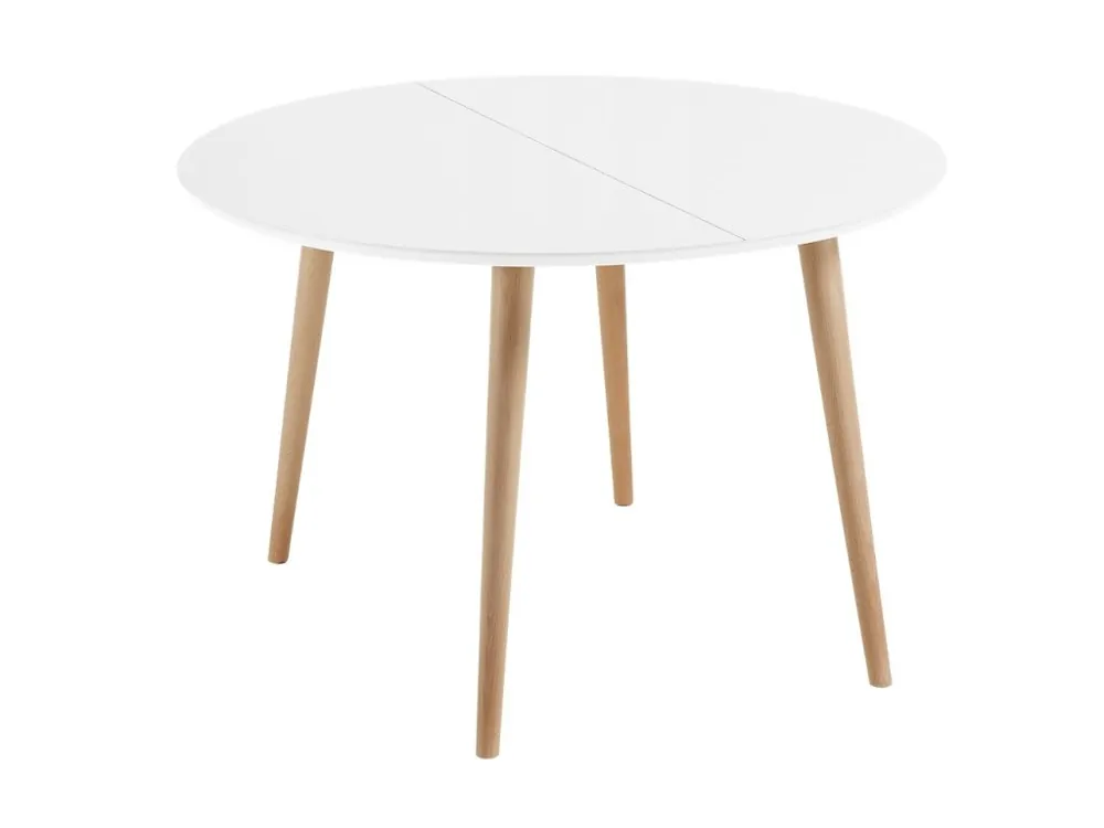 Bílý lakovaný rozkládací jídelní stůl Kave Home Oqui 120/200 x 120 cm Přímo Od Výrobce